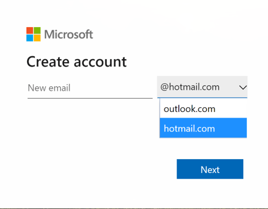 create new email address hotmail