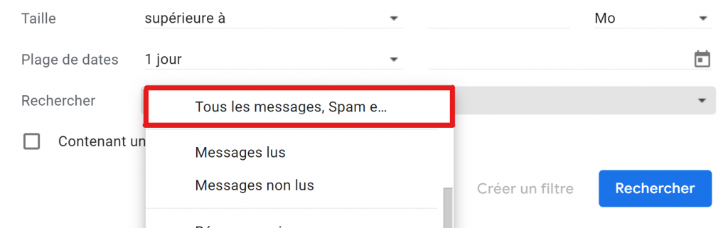 tous les messages gmail