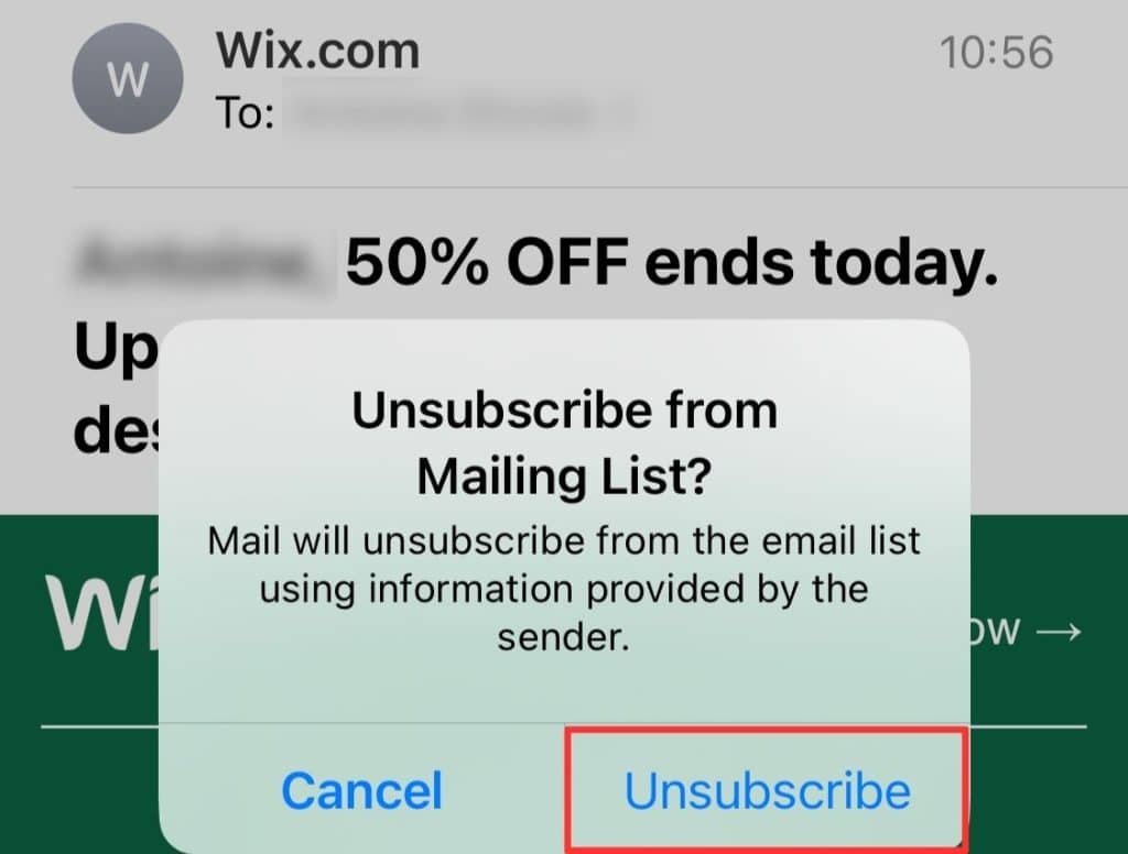 unsubscribe apple mail